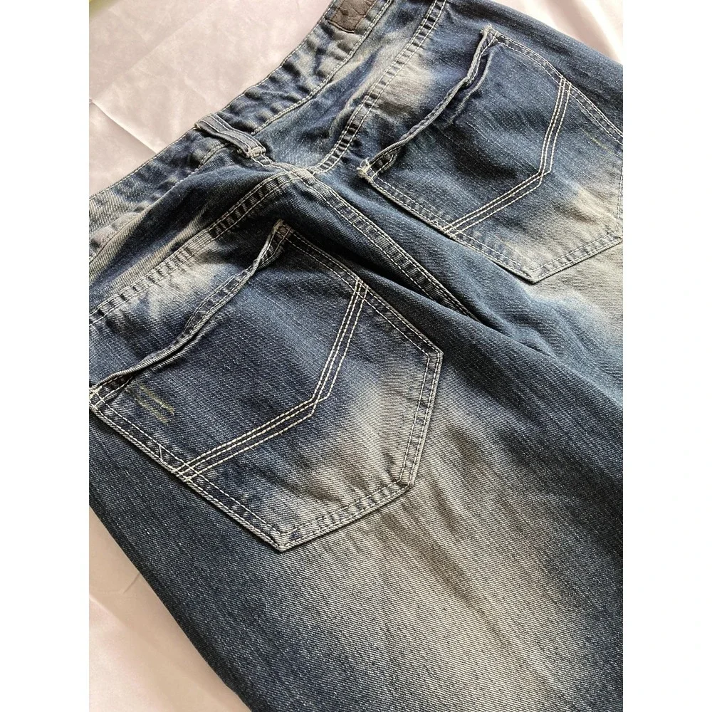 Vtg Ecko Unltd Jeans Men 36x30 Blue Denim 714 Straight Distressed Faded Wash Y2K